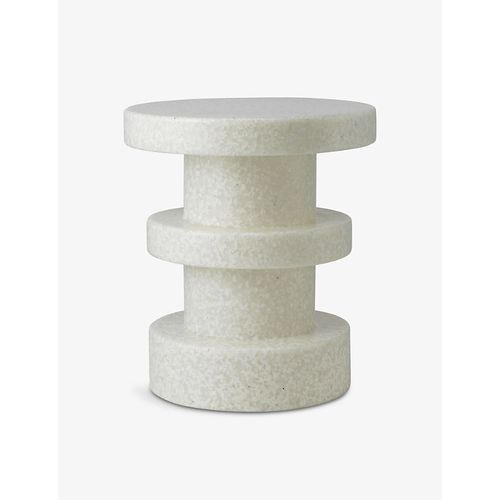 White Bit Mottled Recycled-plastic Stool 42cm