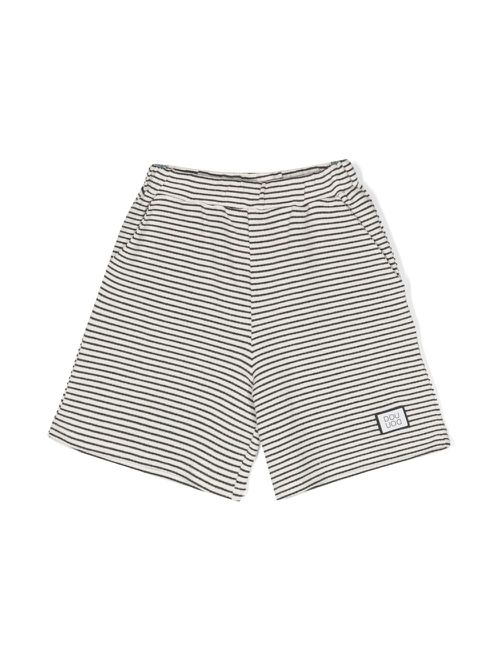 Horizontal stripe-print shorts - Neutrals