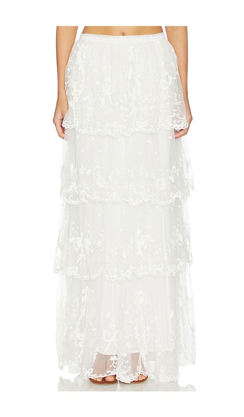 LoveShackFancy Celesa Skirt in Ivory. - 8 also , 2, 4
