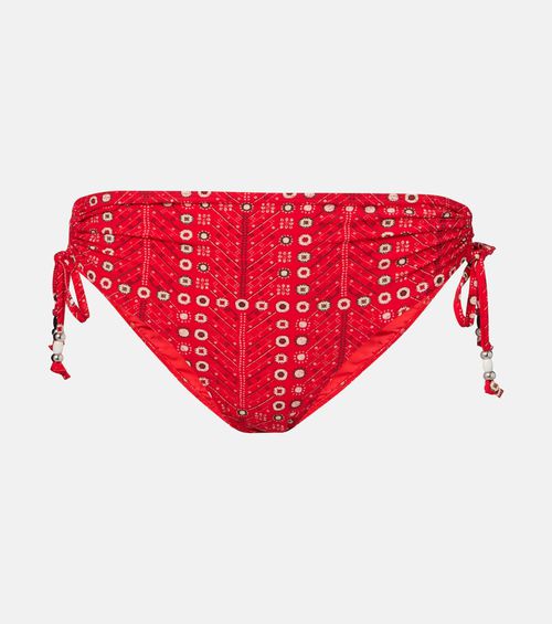 Prudige printed mid-rise bikini bottoms