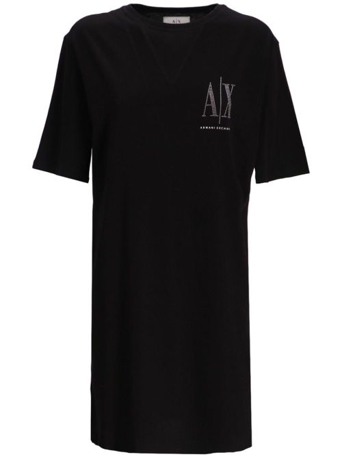 Logo-print T-shirt dress - Black