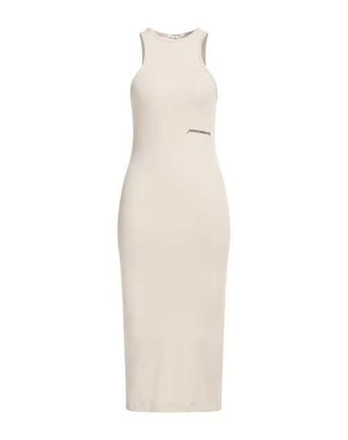 Woman Midi dress Beige Size S Cotton, Elastane