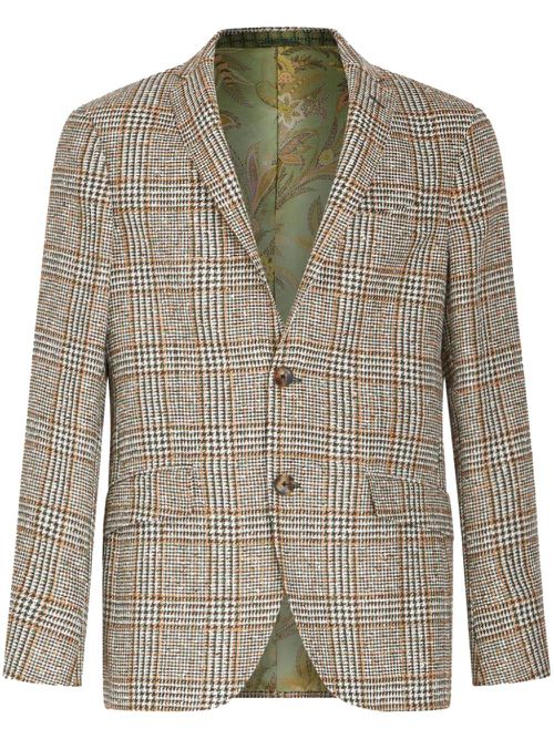 Checked houndstooth blazer - Brown