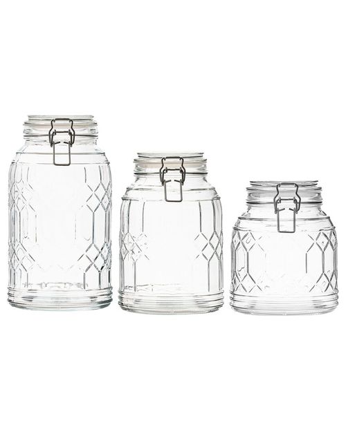 10 Strawberry Street Set of 3 Bleeker Glass Canisters
