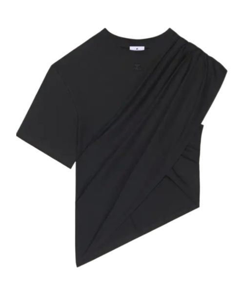 Asymmetric draped T-shirt