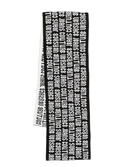 Intarsia-logo scarf - Black