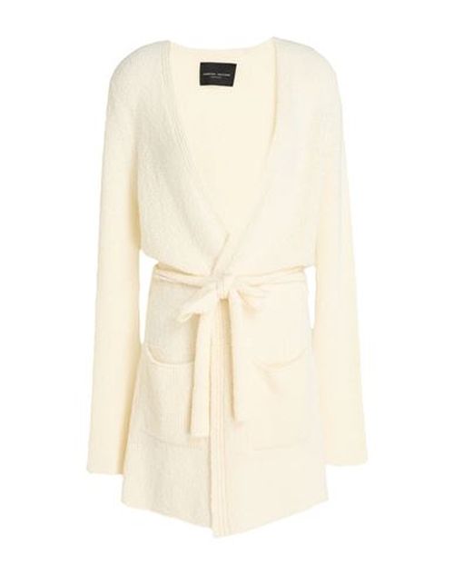 Woman Cardigan Cream Size S Merino Wool, Silk