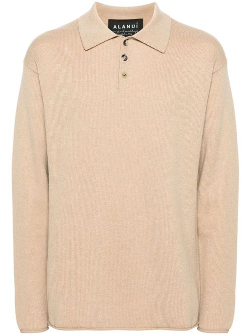 Finest ribbed polo top - Neutrals
