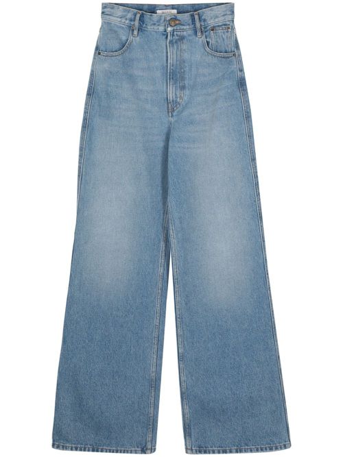 High-waist wide-leg jeans - Blue