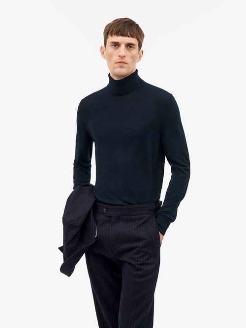 Tiger of Sweden Rollkragenpullover aus Merinowolle, Light Ink, XS für Männer
