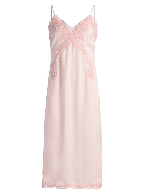 Women's Ann Embroidered Slip Midi-Dress - Blush