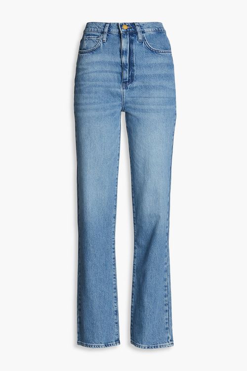 High-rise straight-leg jeans