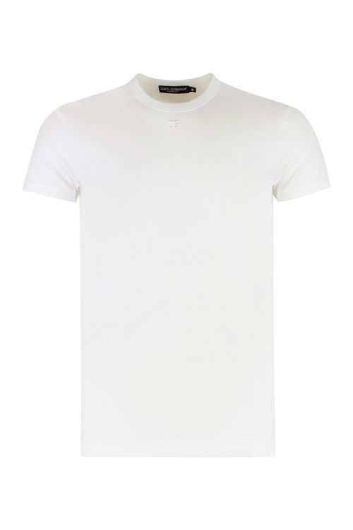 Men's Cotton Crew-Neck T-Shirt with Ribbed Collar