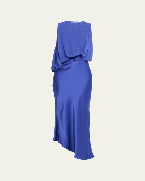 Cumulus Draped Sleeveless Midi Dress