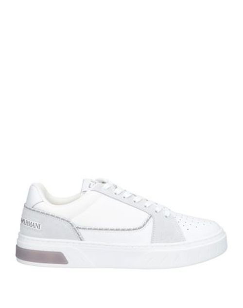 Ea7 Man Sneakers Light grey Size 10 Cow leather, Polyamide, Polyester, Polyurethane coated