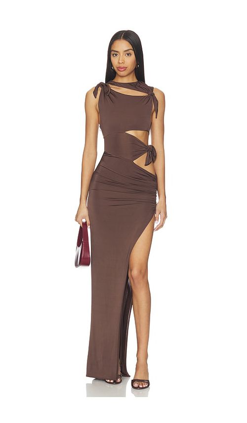 Lovers and Friends Camelia Gown in Chocolate. - XS also in XXS, S, M