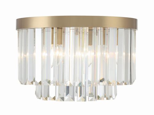 Aged Brass Four Light Flush Mount from the Hayes Collection