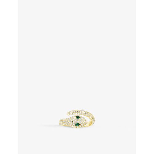 Womens Yellow Gold Serpent 18ct Yellow Gold-plated Metal and Cubic Zirconia Ring 