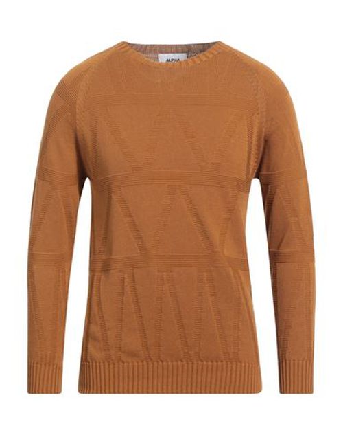 Alpha Studio Man Sweater Camel Size 36 Cotton