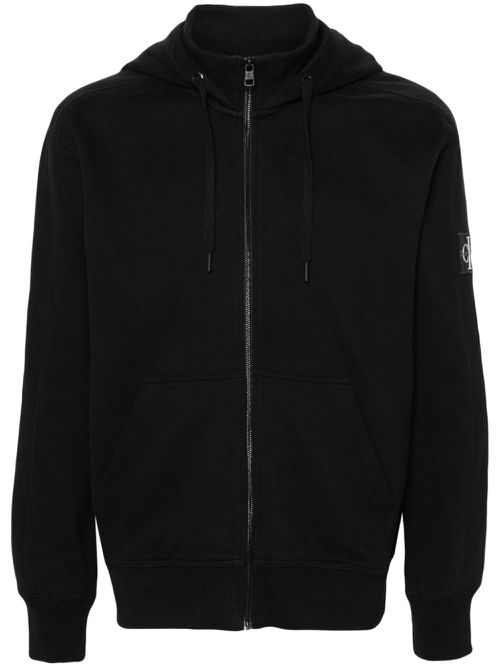 Cotton zip-up hoodie - Black