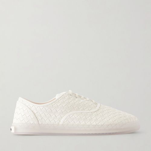 Bottega Veneta Intrecciato Leather Sneakers - Men - White
