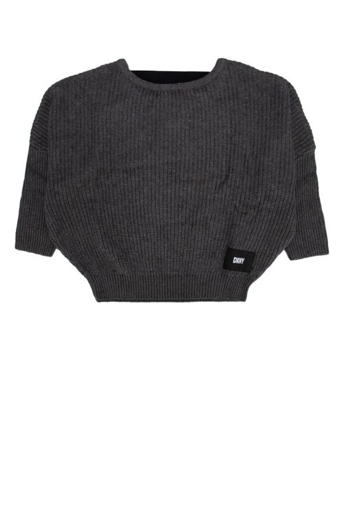 Ribbed Knit Sweater — Gray