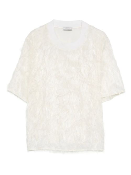 Fringed Crew-Neck T-Shirt — off-white