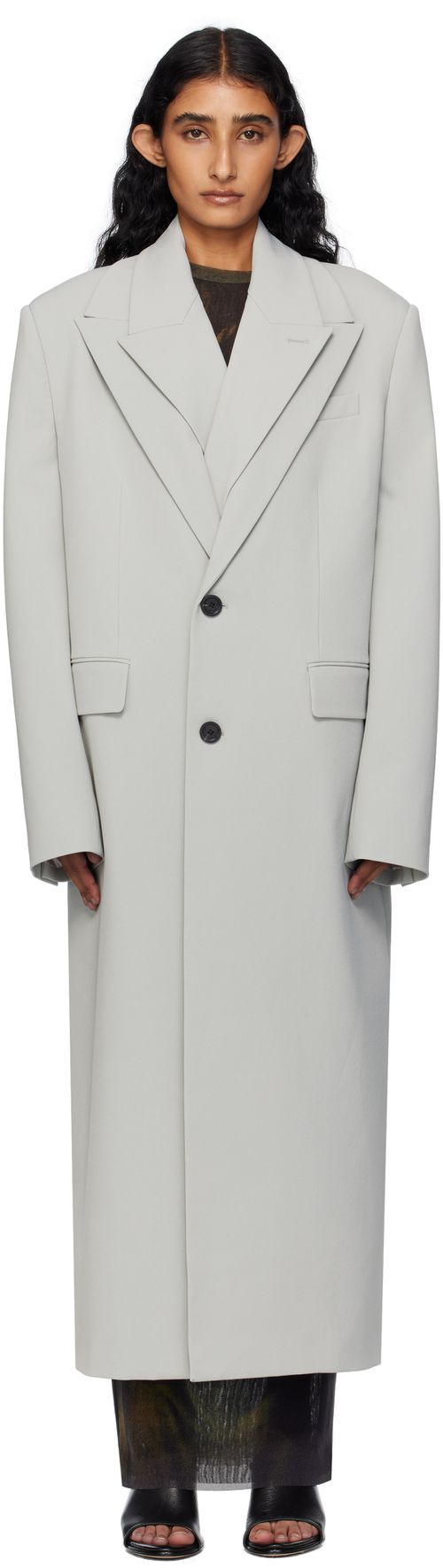 Green Double Layer Body Detail Coat