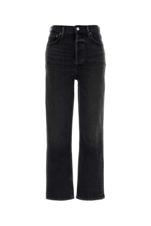 90's Pinch Waist Crop Jeans — Black