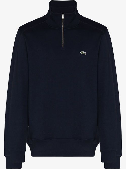 Logo-embroidered high-neck sweatshirt - Blue