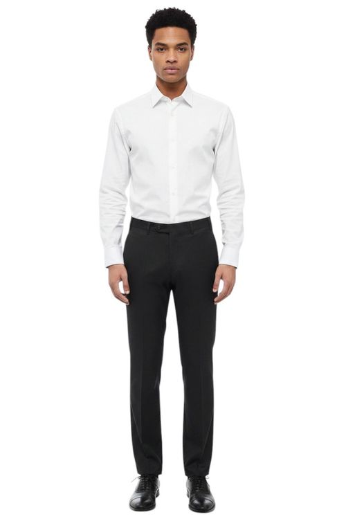 Grey Flat Front Trousers