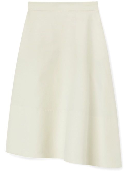 Asymmetric midi skirt - White
