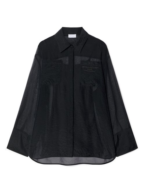 Black Organza Shirt Dress