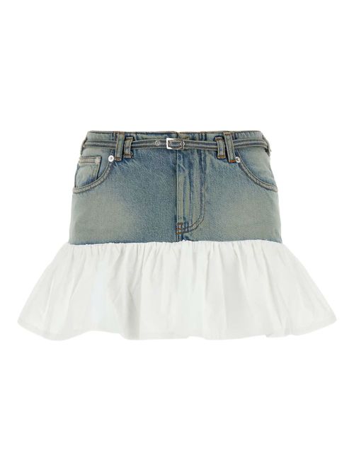 Nena denim ruffled mini skirt - Blue