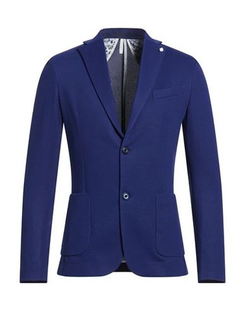 Man Blazer Blue Size 36 Polyester, Elastane