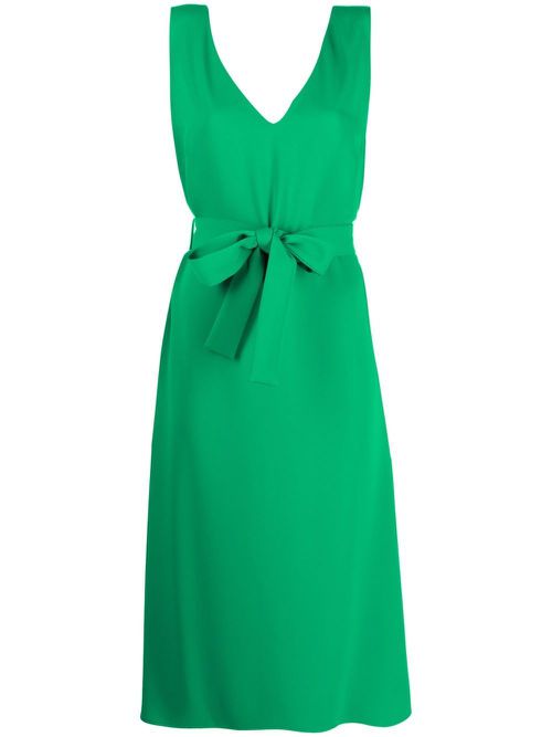 Tie-front sleeveless midi dress - Green