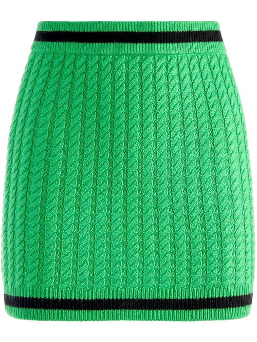 Ingrid cable-knit mini skirt - Green