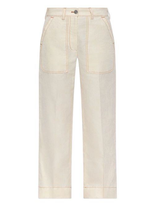 Pocket-detail trousers - White