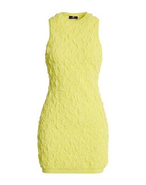 Woman Mini dress Lime green Size 6 Viscose, Polyamide, Cotton, Elastane