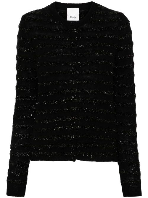 Allude Gestreifter Cardigan - Schwarz