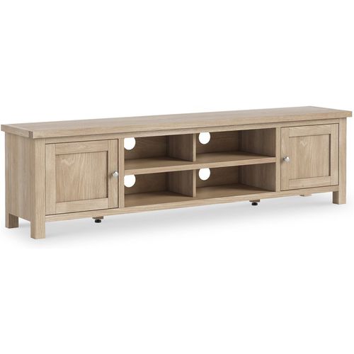Farro Washed Oak 180cm Extra Wide TV Stand with Storage | Roseland