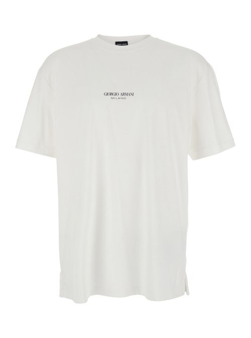 Logo-Embroidered Cotton Crew Neck T-Shirt — White