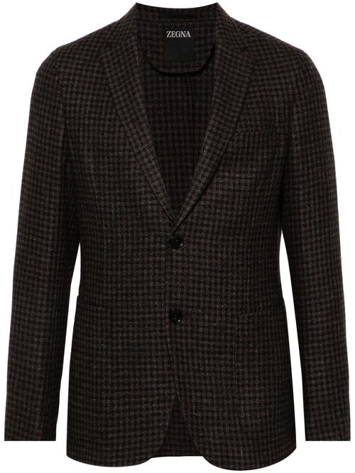 Houndstooth-pattern blazer - Blue