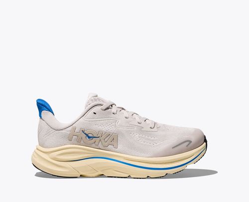 HOKA Clifton 10 Shoes in Stucco/Virtual Blue