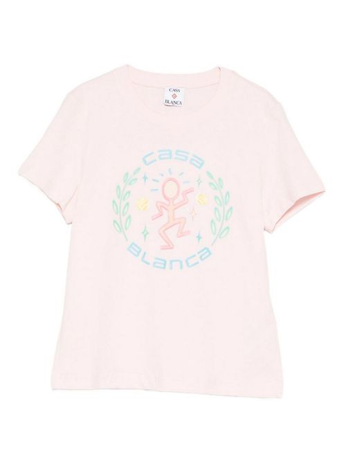 Logo Print T-Shirt In Pink Cotton