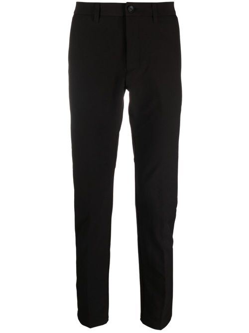 Logo-patch tapered trousers - Black