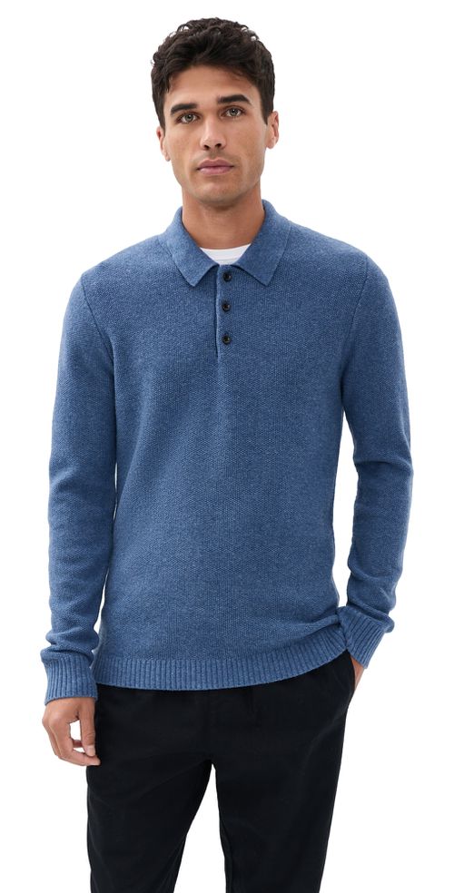 The Newton Sweater Polo Heather Clear Blue