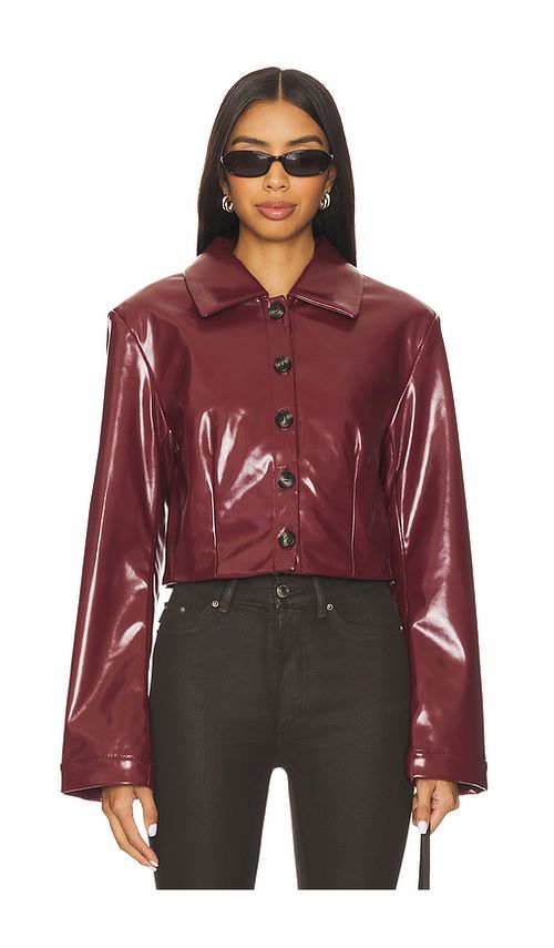 Lovers and Friends Catherine Faux Leather Jacket in Oxblood. XS also in L, M, S