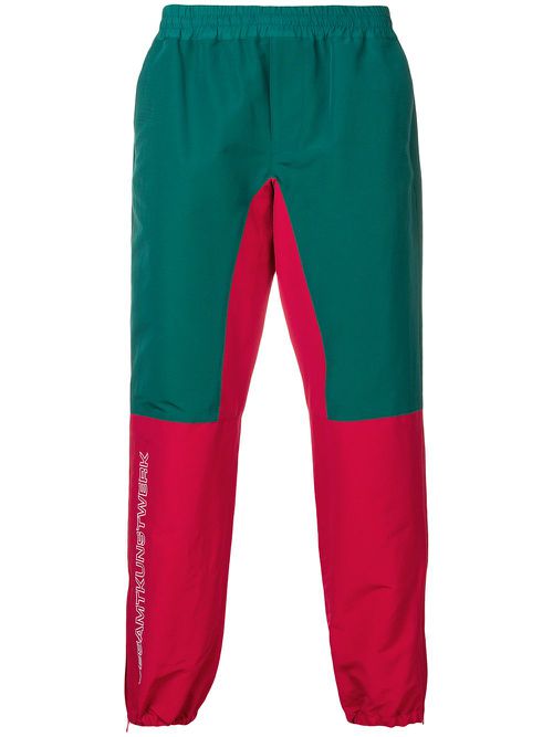 Colour-block track trousers - Green