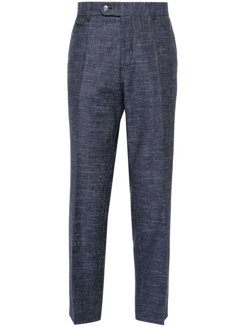 Tweed cropped trousers - Blue